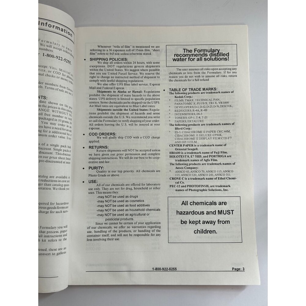 Vintage Photographers' Formulary Catalog Kits & Chemicals for Photography Camera - Picture 5 of 9